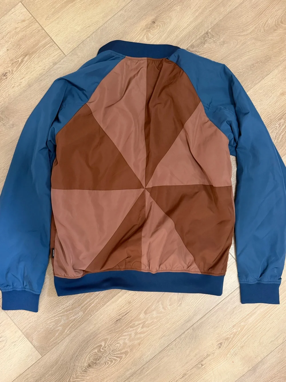 Scotch and Soda Men's Jacke Colorblock Bomber Reversible Jacket in Blue/  Brown